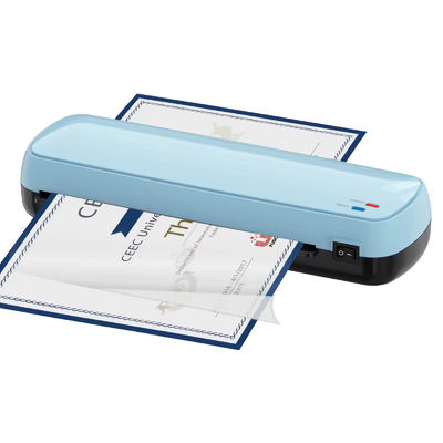 Riscaldamento rapido 2 rulli Macchina laminatrice da scrivania Macchina laminatrice di carta A4 250 mm/min