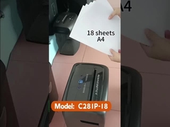 C281P-18 macchina per tritare carta per ufficio con 4 ruote contenitore di cestini da 20L